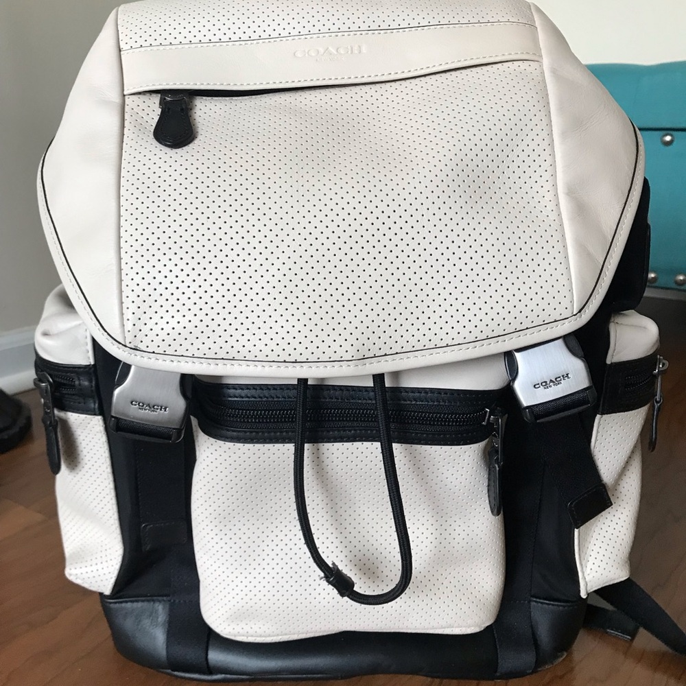 Coach Trek Leather Drawstring Multi Purpose Backpack - Picture 3 of 16
